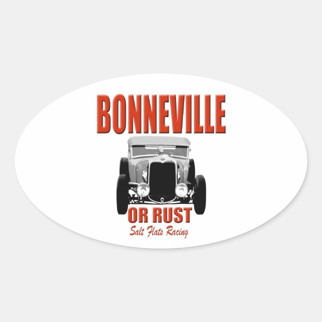 Bonneville-Salzebenelaufen Ovaler Aufkleber (Vorderseite)