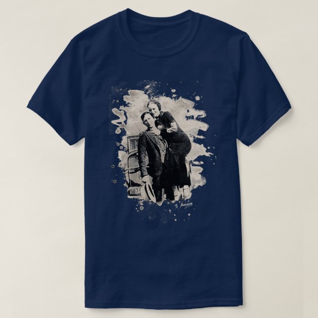 Bonnie amp Clyde hat einen bleichen Blick T-Shirt (Design vorne)