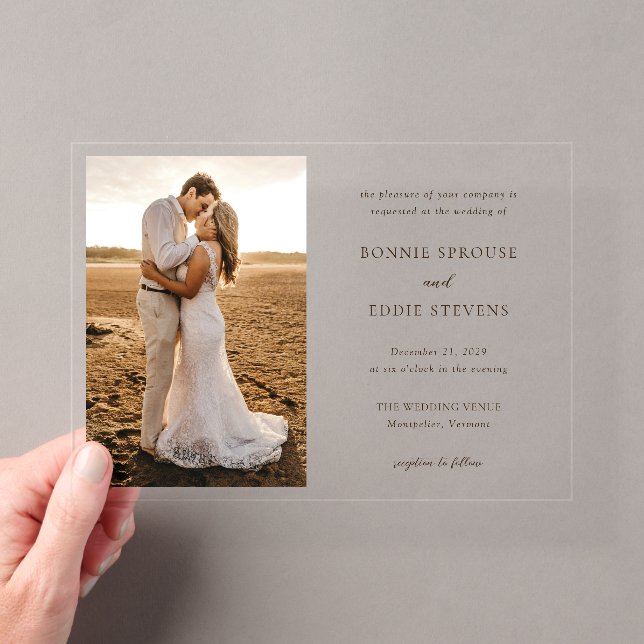 Bonnie Foto Elegant Wedding Acryleinladungen (Insitu (Handheld))