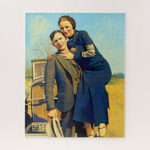 Bonnie Parker Clyde Barrow 1933 Imitate Malerei