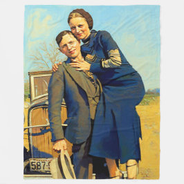 Bonnie Parker Clyde Barrow 1933 Imitate Malerei Fleecedecke