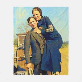 Bonnie Parker Clyde Barrow 1933 Imitate Malerei Fleecedecke