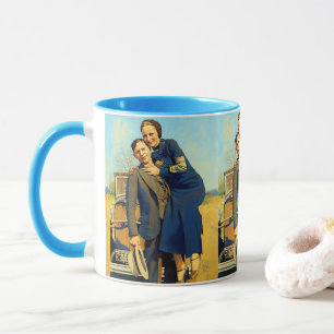 Bonnie Parker Clyde Barrow 1933 Imitate Malerei Tasse