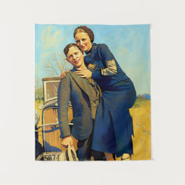 Bonnie Parker Clyde Barrow 1933 Imitate Malerei Wandteppich