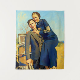 Bonnie Parker Clyde Barrow 1933 Imitate Malerei Wandteppich