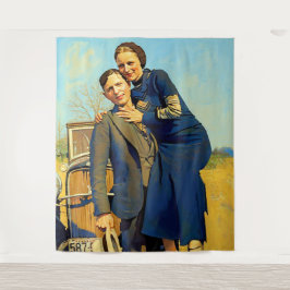 Bonnie Parker Clyde Barrow 1933 Imitate Malerei Wandteppich
