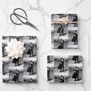 Bonnie Parker und Clyde Barrow küssen sich 1933 Geschenkpapier Set