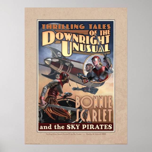 Bonnie Scarlet & the Sky Pirates Poster (18x24") (Vorne)