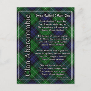 Bonnie Scotland I Adore The Abercrombie Tartan Postkarte