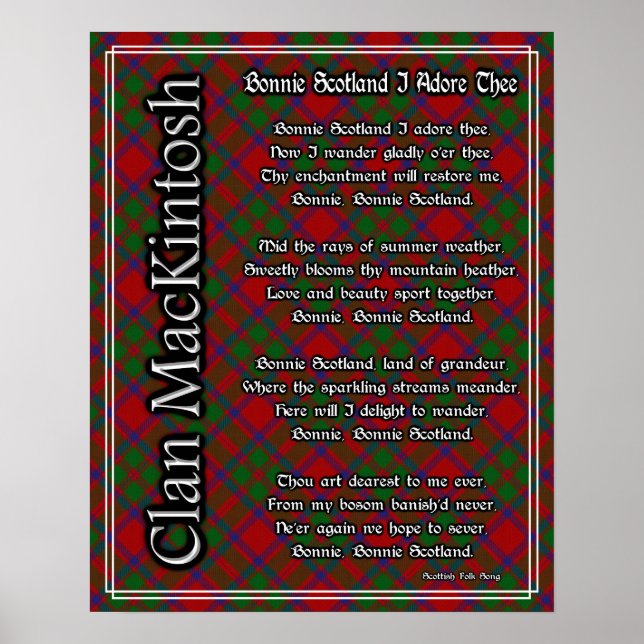 Bonnie Scotland I Adore the MacKintosh Tartan Poster (Vorne)