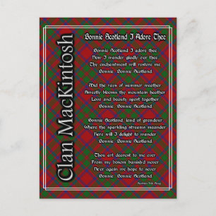 Bonnie Scotland I Adore the MacKintosh Tartan Postkarte