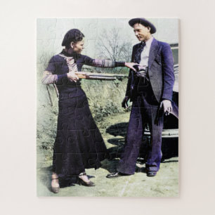 Bonnie und Clyde beim Herumalbern 1934 Farbe Redux