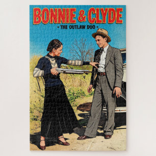 Bonnie und Clyde Das Outlaw-Duo Retro Art