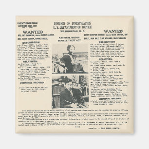 Bonnie und Clyde FBI Poster Magnet