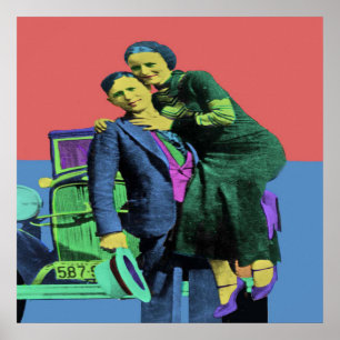 Bonnie und Clyde Pop Art Poster