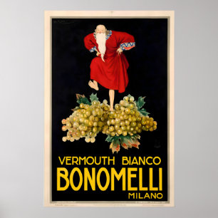 Bonomelli Vermouth Bianco von Archille Mauzan Lebe Poster
