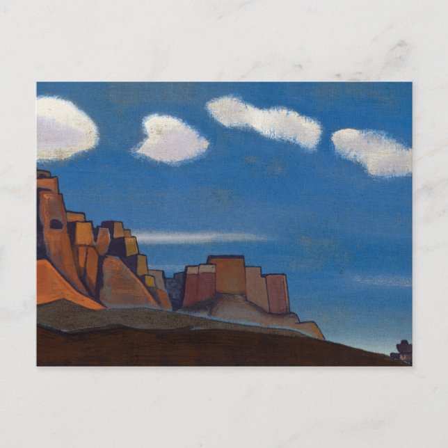 Bonpo Stronghold, 1933 von Nicholas Roerich Postkarte (Vorderseite)