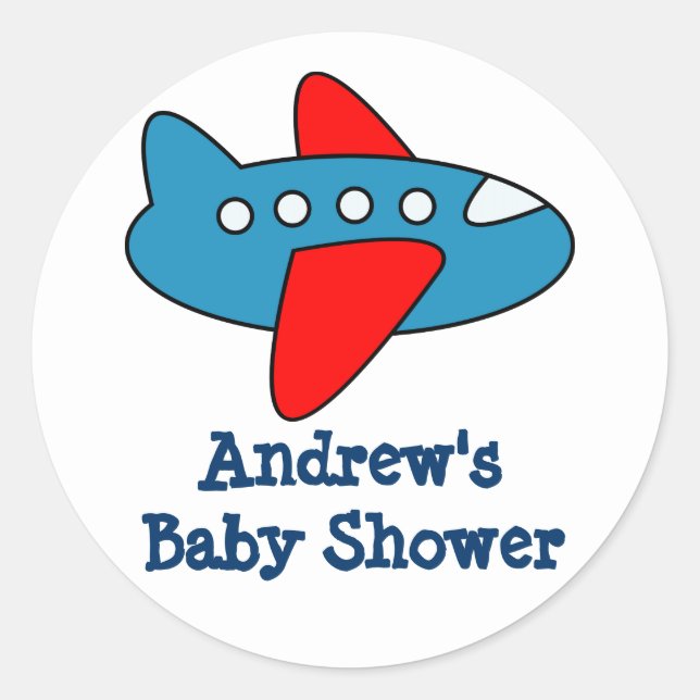Bons autocollants d'avion pour baby shower party (Devant)