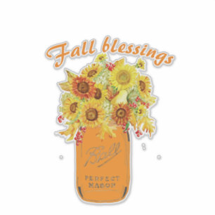 Bons d'automne autocollant floral
