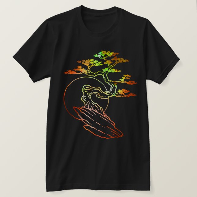 Bonsai Abstrakt Artistic Kunstgift Idee T-Shirt (Design vorne)
