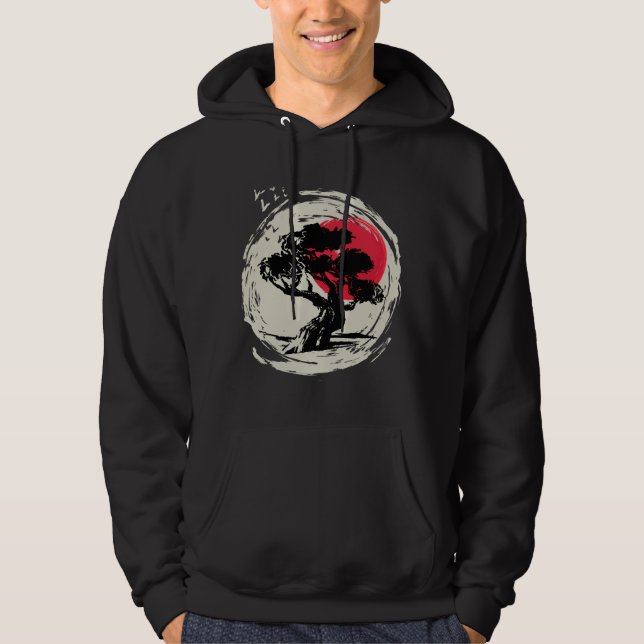 Bonsai Art Japanese Sunset Hoodie (Vorderseite)