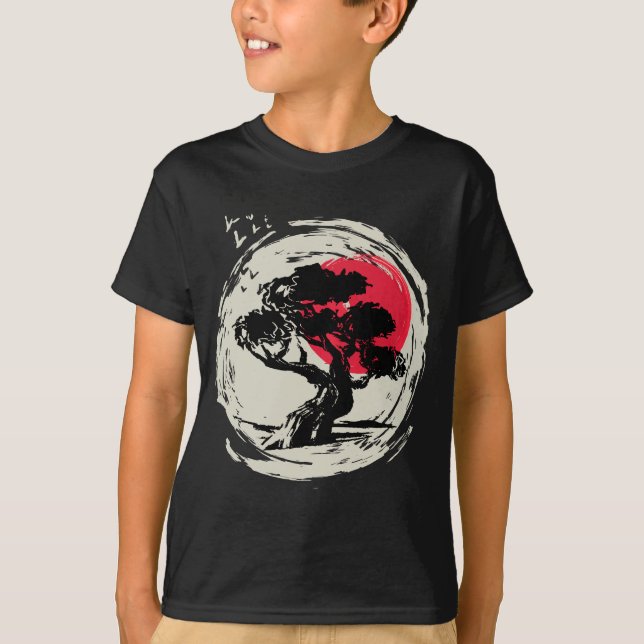 Bonsai Art Japanese Sunset T-Shirt (Vorderseite)
