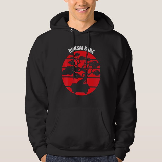 Bonsai Babe Japanese Tree Zen Garening Retro Hoodie (Vorderseite)