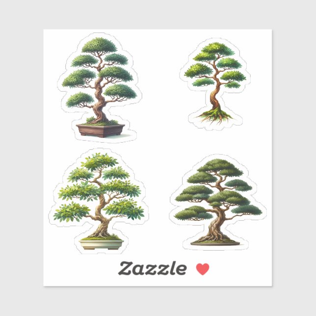 Bonsai-Baum Aufkleber (Blatt)