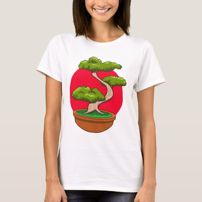 Bonsai-Baum-Design T-Shirt (Vorderseite)