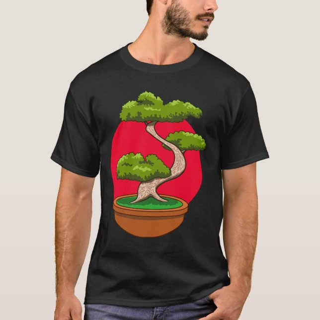 Bonsai-Baum-Design T-Shirt (Vorderseite)