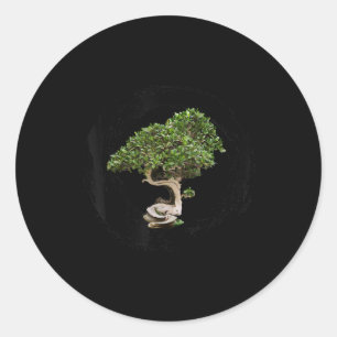 Bonsai Baum enso Kreis Kalligrafie zen Runder Aufkleber