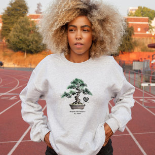 Bonsai-Baum im Sumi-e-Stil japanische Liebes-Kalli Sweatshirt