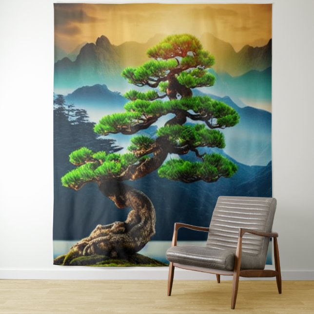 Bonsai-Baum-Tapete Wandteppich (Beispiel)