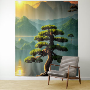 Bonsai-Baum-Wandteppich Wandteppich