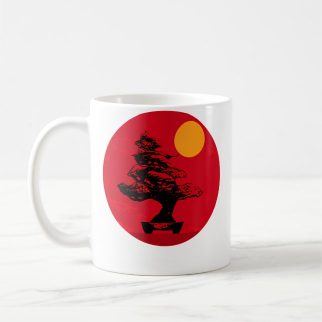 Bonsai-Baum-Zwergbaum-Gärtnerei Kaffeetasse (Links)