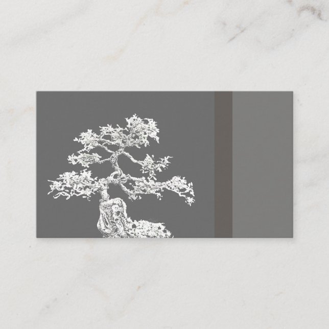 bonsai carte de visite unique noir et gris (Devant)