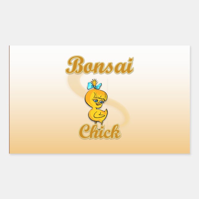 Bonsai Chick Rechteckiger Aufkleber (Vorderseite)