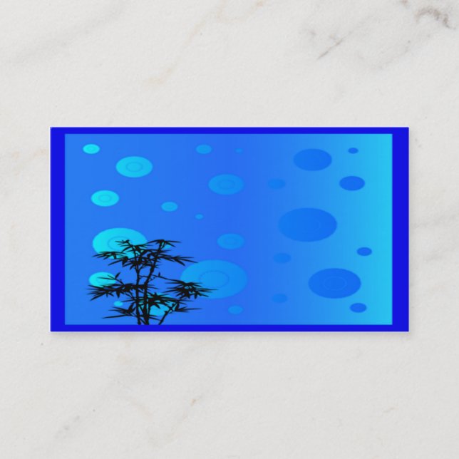 Bonsai in Blue Business Card Visitenkarte (Vorderseite)