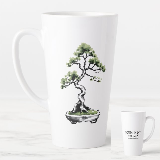Bonsai is My Therapy funny quote for bonsai lovers Milchtasse (Von Creator hochgeladen)