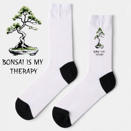 Bonsai is My Therapy funny quote for bonsai lovers Socken
