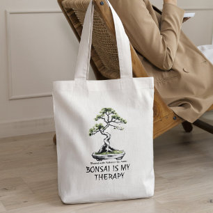 Bonsai ist meine Therapie lustiger Spruch für Bons Tragetasche