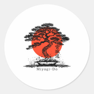 Bonsai Japanische Kanji Miyagi Do Personalisiertes Runder Aufkleber