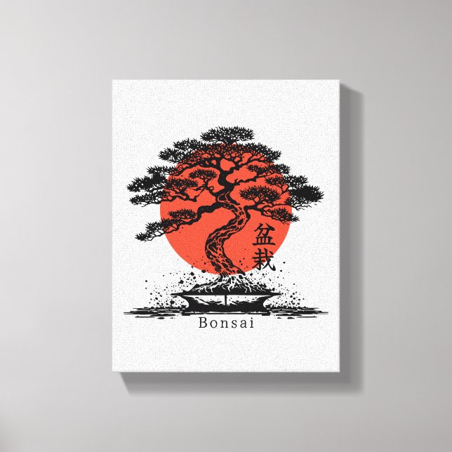 Bonsai Japanisches Kanji Personalisiert Leinwanddruck (Vorderseite)