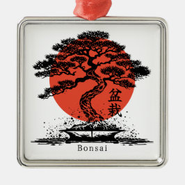 Bonsai Japanisches Kanji Personalisiert Ornament Aus Metall
