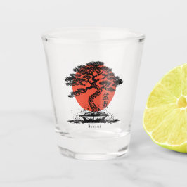 Bonsai Japanisches Kanji Personalisiert Schnapsglas