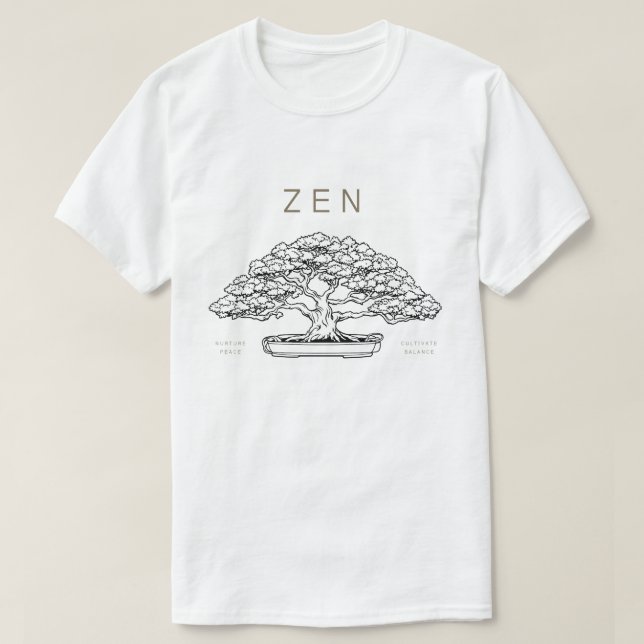 Bonsai, japanisches Thema minimalistisch T-Shirt (Design vorne)