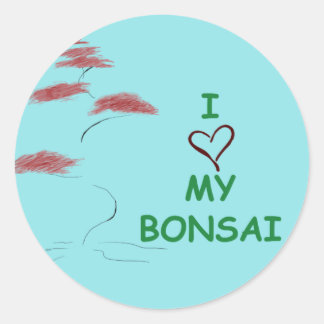 Bonsai Liebe Runder Aufkleber