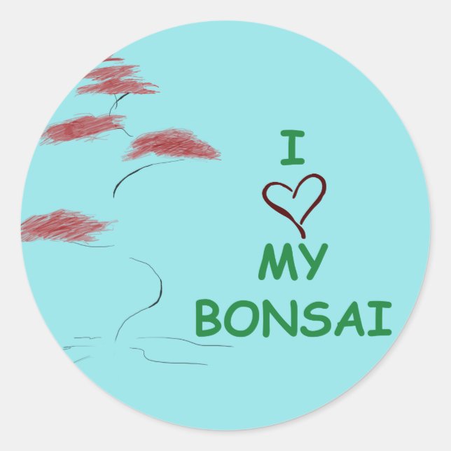 Bonsai Liebe Runder Aufkleber (Vorderseite)
