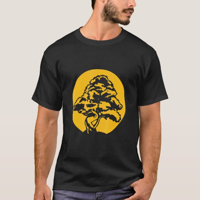 Bonsai mit Sonnenuntergang T-Shirt (Vorderseite)