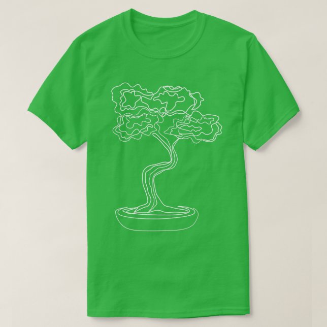 Bonsai Motif Hand Drawn Tree Zen Linie Zeichn T-Shirt (Design vorne)